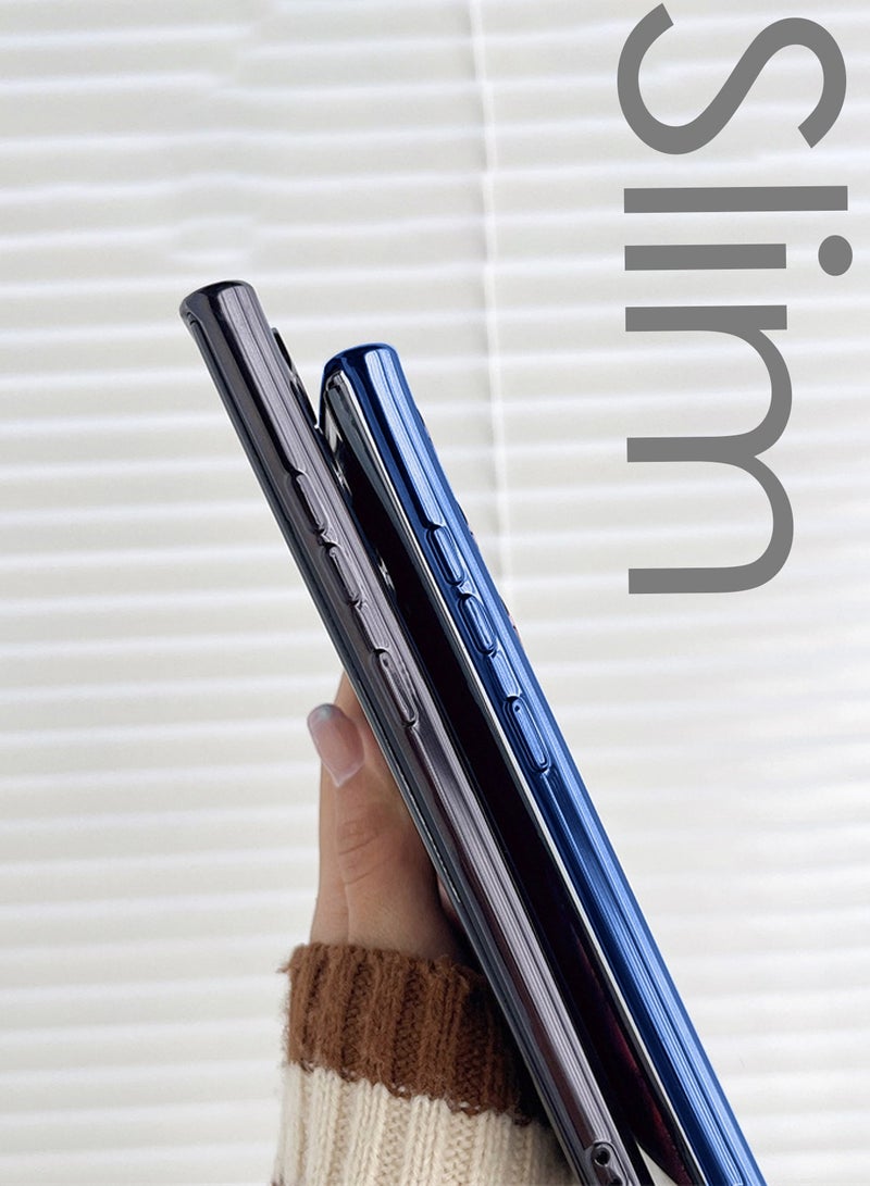 Wtech Magsafe Shockproof Luxury Plating Hybrid PC Case Cover For Samsung Galaxy S24 Ultra 5G 2024 Clear/Navy Blue - Image 2