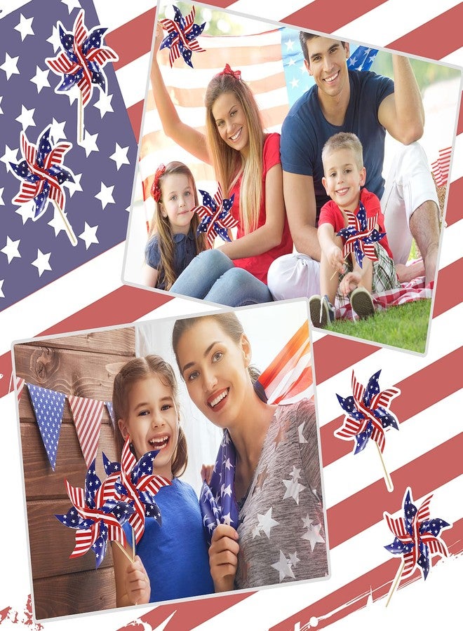 HOOSUN 4th of July Decorations,12Pcs American Flag Patriotic Pinwheels for Yard and Garden,Fourth of July Pinwheels Patriotic Memorial Day Decorations,Garden Wind Spinners,Pinwheel for Kids,Lawn,Patio - Image 3