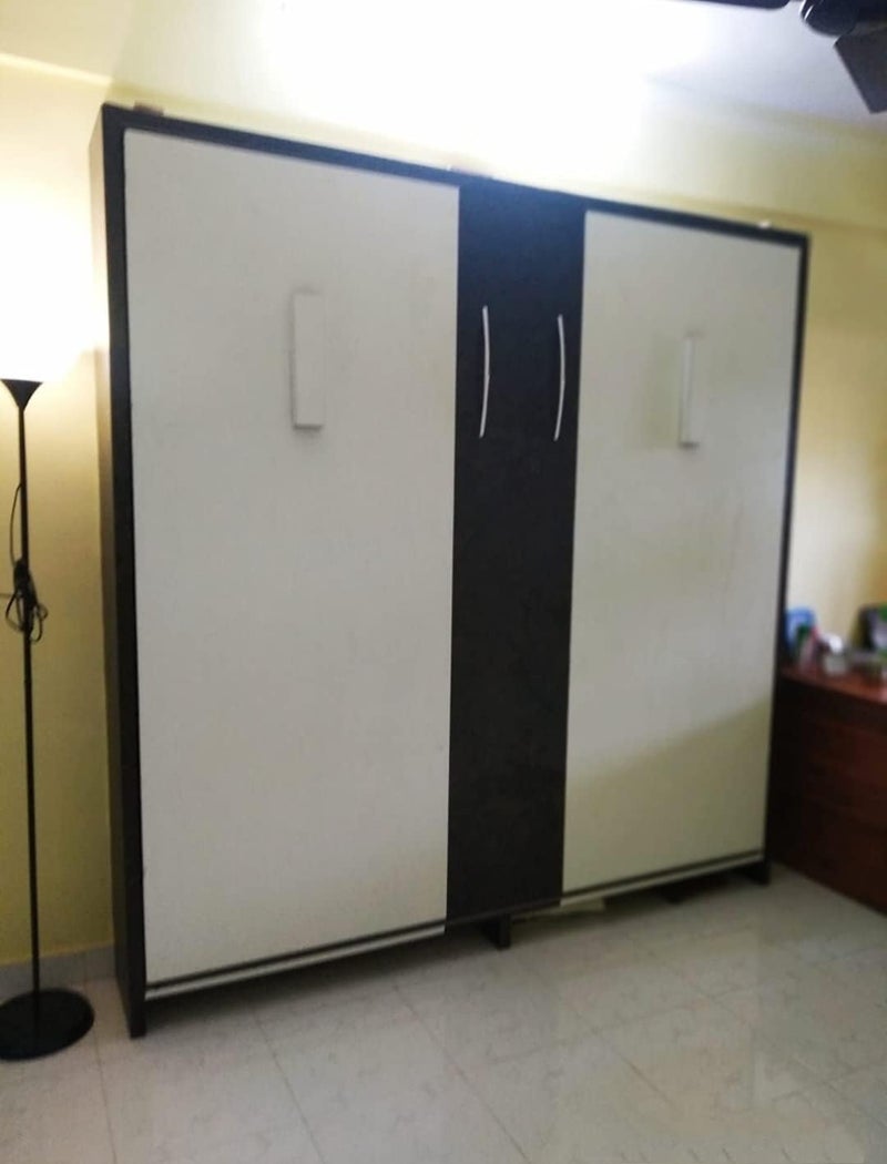 Generic Wall Bed Murphy Bed Hardware Kit DIY Folding Assemble Vertical King Size Metal Fitting Kit Black - Image 2