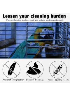 TOPINCN TOPINCN Bird Cage Cover, Ventilated Nylon Bird Cage Cover Shell Skirt Seed Catcher Soft Skirt Guard Birdcage Nylon Mesh Netting Pet Products (Blue)  - Image 2