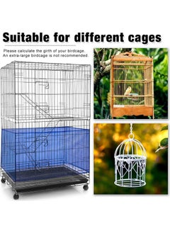 TOPINCN TOPINCN Bird Cage Cover, Ventilated Nylon Bird Cage Cover Shell Skirt Seed Catcher Soft Skirt Guard Birdcage Nylon Mesh Netting Pet Products (Blue)  - Image 3