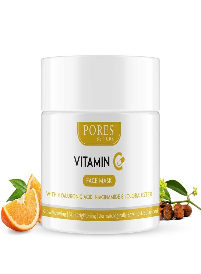 PORES Be Pure Vitamin C Face Pack with Hyaluronic Acid, Niacinamide & Jojoba Ester | Brightening & Glowing Skin Face Mask for Dark Spot Reduction & Skin Hydration | Suitable for All Skin Types - ( 100g X 3 ) - Image 2