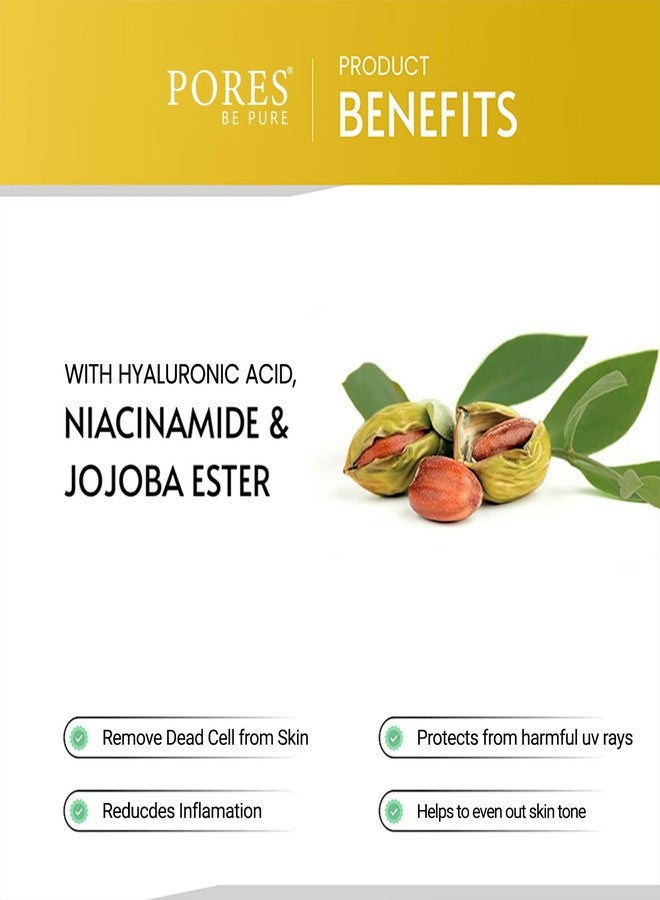 PORES Be Pure Vitamin C Face Pack with Hyaluronic Acid, Niacinamide & Jojoba Ester | Brightening & Glowing Skin Face Mask for Dark Spot Reduction & Skin Hydration | Suitable for All Skin Types - ( 100g X 3 ) - Image 5