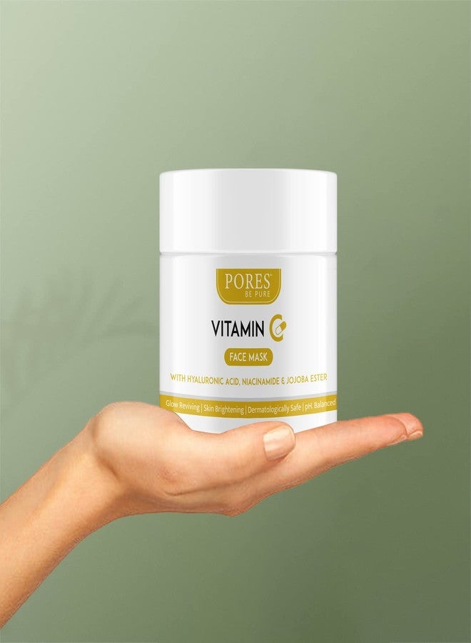 PORES Be Pure Vitamin C Face Pack with Hyaluronic Acid, Niacinamide & Jojoba Ester | Brightening & Glowing Skin Face Mask for Dark Spot Reduction & Skin Hydration | Suitable for All Skin Types - ( 100g X 3 ) - Image 3