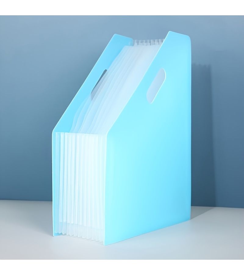 منظم أكورديون أزرق بغطاء قابل للتمدد وجيوب متعددة للاستخدام في المكتب والمدرسة والمنزل - Image 5
