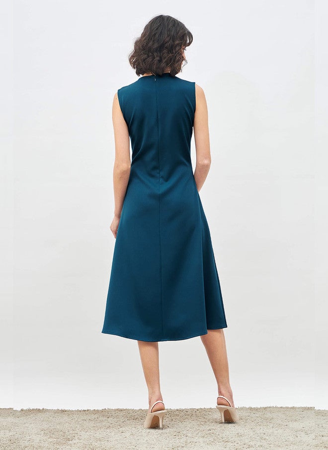 SALT ATTIRE Sleeveless A-Line Midi Dress in Teal - Image 5