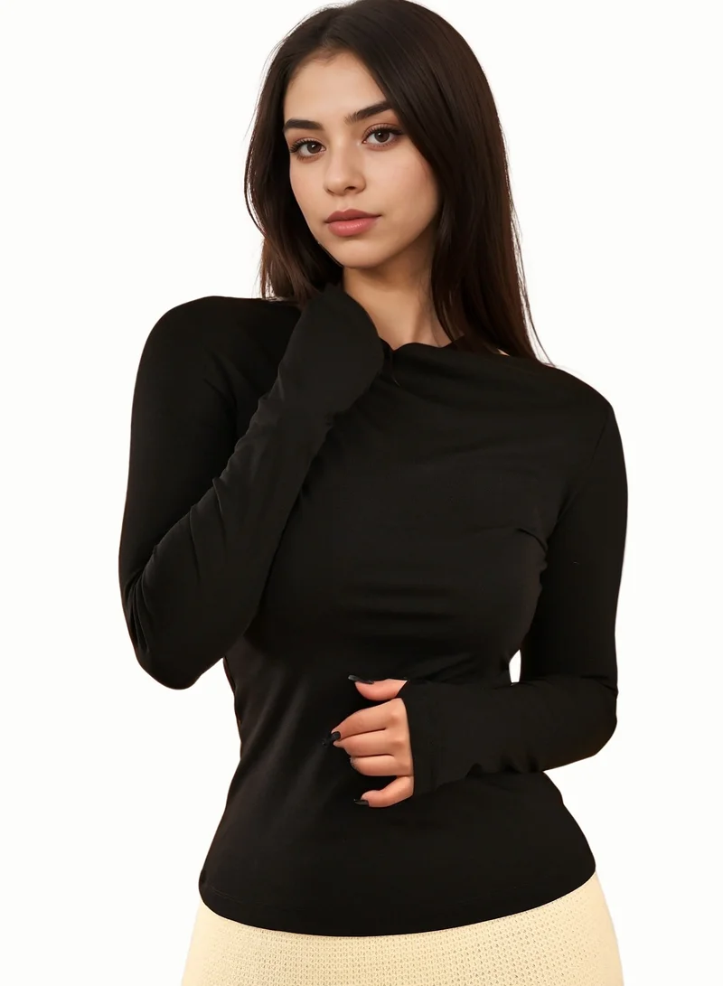 Wecre8 Black Long Sleeve Top By WECRE8