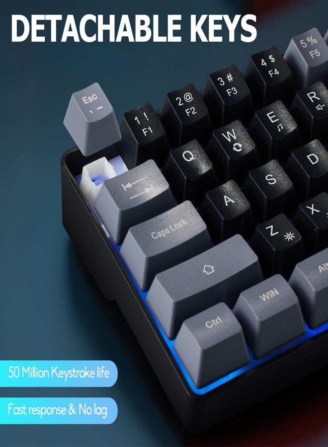 Guiheng Wired Portable 60% Mechanical Feeling Gaming Keyboard,RGB LED Backlit Compact 68 Keys Mini Wired Office Keyboard for Windows Laptop PC Mac Gamer, Typist, Travel on Business Trip Black-Grey - Image 5
