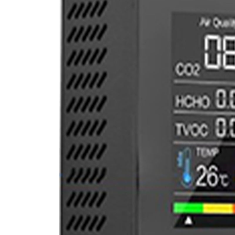 Formaldehyde Detector TVOC Sensor CO2 PM2.5 Temperature Humidity Air Quality Tester 5 in 1 Black - Image 1