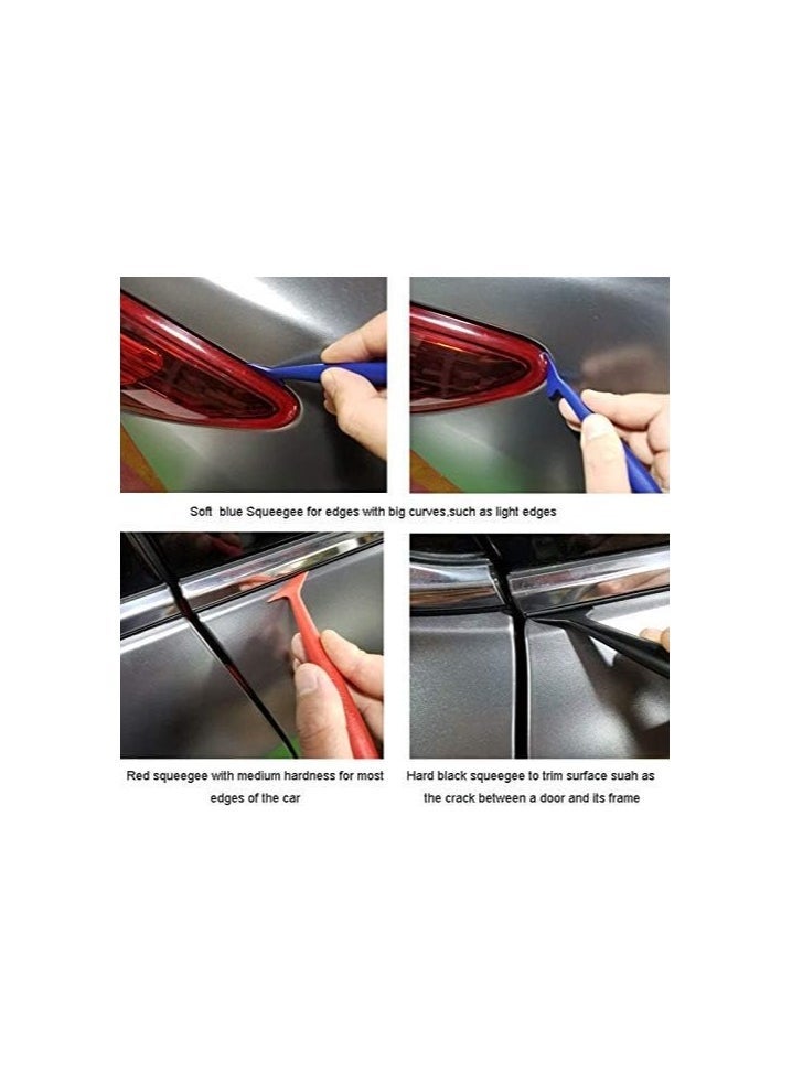 Auto Window Tint Film Tool Kits Window Tint Film Installation Tool Kit Vinyl Wrap Application Kit Include Felt Squeegee Fabric Felts Micro Squeegee Vinyl Magnet Holders Work Gloves - Image 3