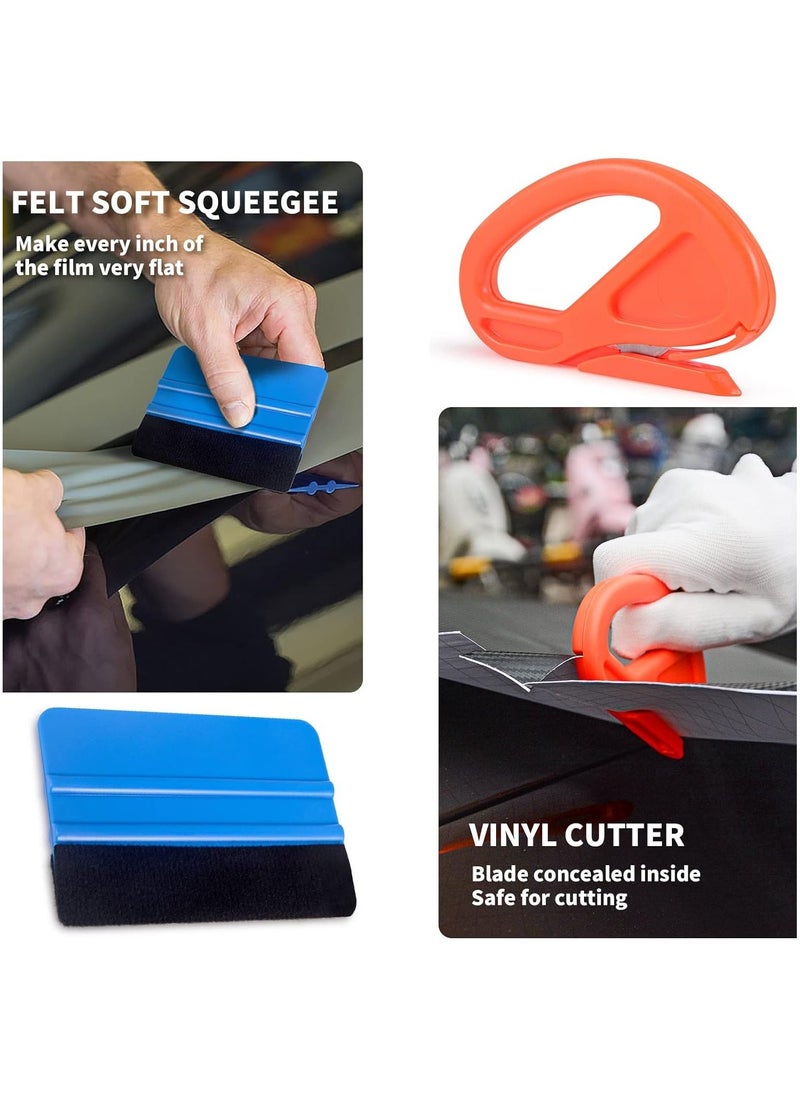 Auto Window Tint Film Tool Kits Window Tint Film Installation Tool Kit Vinyl Wrap Application Kit Include Felt Squeegee Fabric Felts Micro Squeegee Vinyl Magnet Holders Work Gloves - Image 2