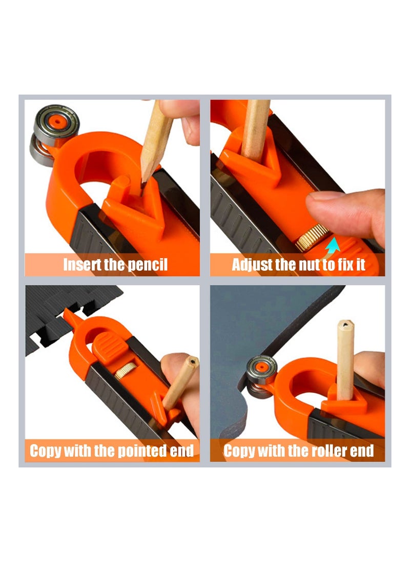SYOSI - Precise Contour Gauge, Outline Duplication Marking for Welding, Flooring, Tile, Carpet Laying, Contour Measuring Tool with Adjustable Lock, Gift for Carpenter, Construction, Woodworking - Image 1