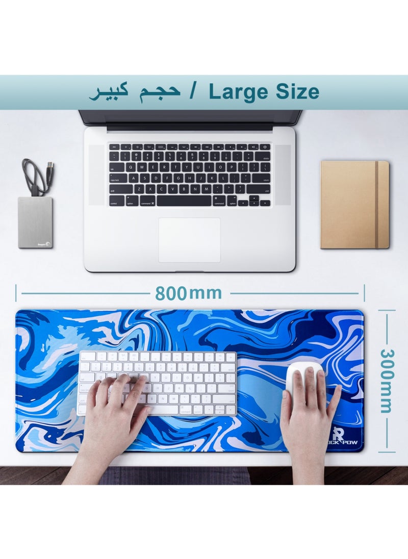 Rock Pow - Topographic Contour Large Gaming Mouse Pad with Stitched Edges Extended Mousepad Superior Cloth Surface Non-Slip Rubber Base Water Resist 800 * 300 * 3mm - Image 1