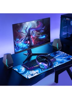Rock Pow Topographic Contour Large Gaming Mouse Pad with Stitched Edges Extended Mousepad Superior Cloth Surface Non-Slip Rubber Base Water Resist 800 * 300 * 3mm  - Image 5