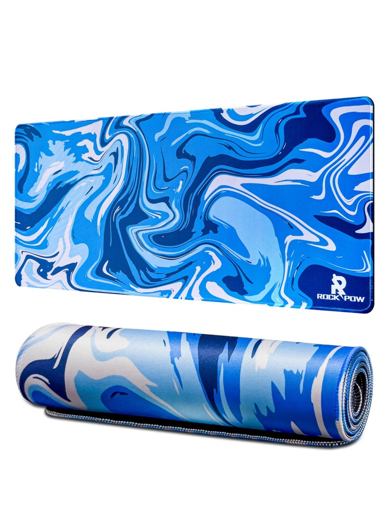 Rock Pow - Topographic Contour Large Gaming Mouse Pad with Stitched Edges Extended Mousepad Superior Cloth Surface Non-Slip Rubber Base Water Resist 800 * 300 * 3mm - Image 1