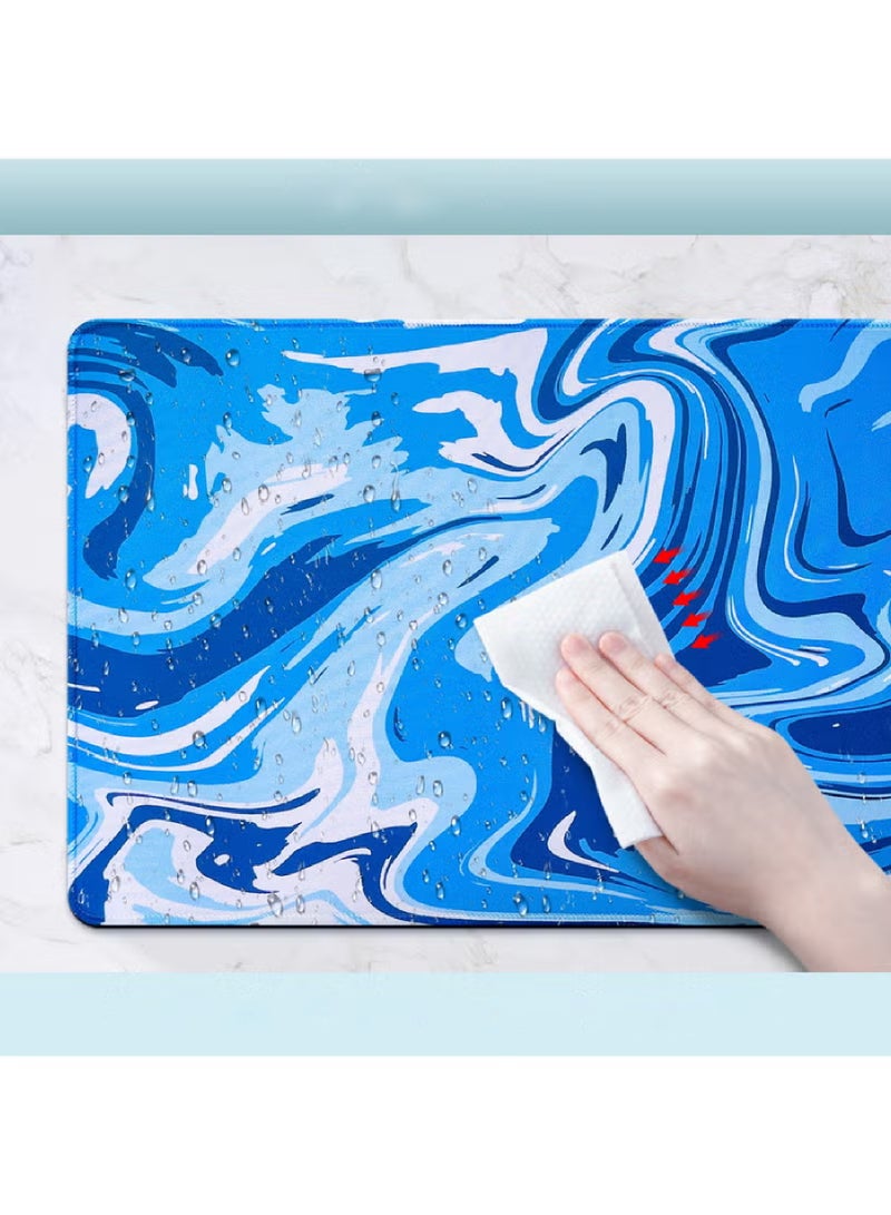 روك بو لوحة ماوس ألعاب كبيرة من Topographic Contour بحواف مخيطة ولوحة ماوس ممتدة وسطح قماشي فائق وقاعدة مطاطية غير قابلة للانزلاق ومقاومة للماء 800 * 300 * 3 مم - Image 3