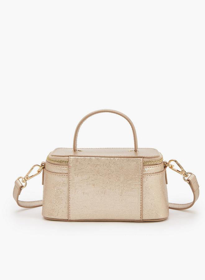 Flora Bella By Shoexpress Textured Satchel Bag with Detachable Strap Ramadan Collection - Image 4