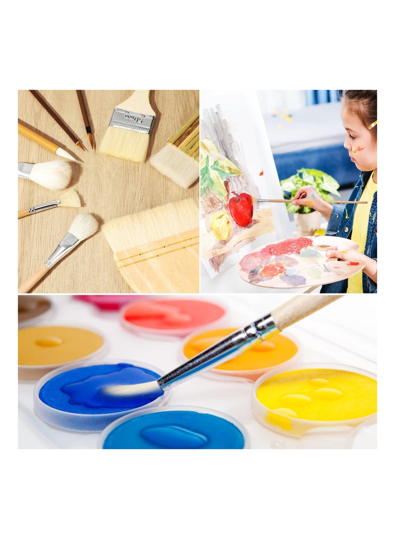 SOLARAE 9-Piece Ceramic Brush Set - Assorted Shapes Watercolor Wool Bristle Paintbrushes for Artists, Students, and Kids for Oil, Gouache, Nail Art, Face Painting, and DIY Crafts. - Image 3