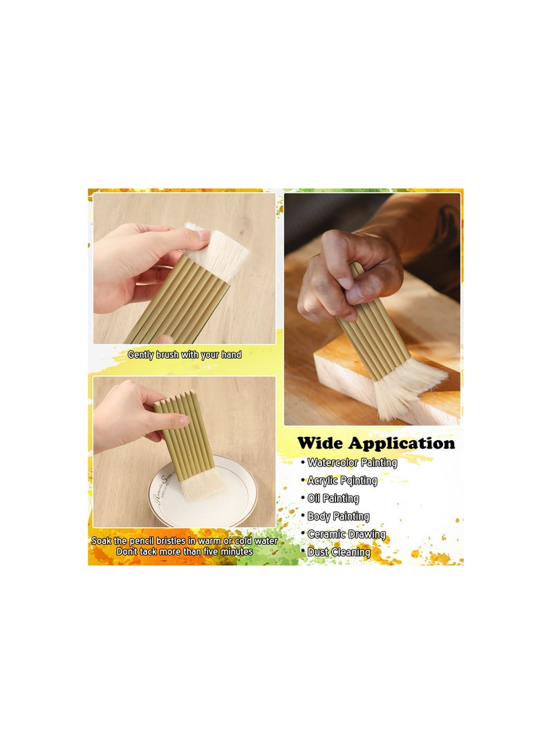 SOLARAE 9-Piece Ceramic Brush Set - Assorted Shapes Watercolor Wool Bristle Paintbrushes for Artists, Students, and Kids for Oil, Gouache, Nail Art, Face Painting, and DIY Crafts. - Image 2