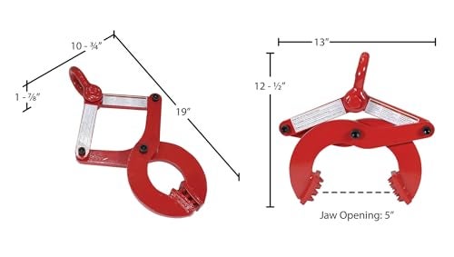 Vestil PAL-16 Steel Single Scissor Pallet Puller 5 In. Jaw Opening 6000 Lb. Pulling Capacity Red - Image 5