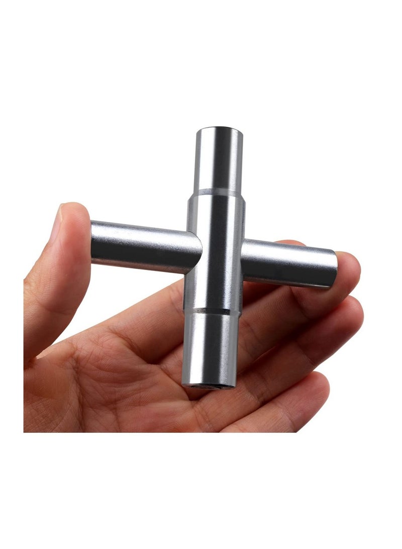 Excefore 2 Pcs Silver Water Key Steel Sillcock Wrench, 4  Way Sillcock Key Wrench, Suitable for Sillcocks Faucets Valves Spigots,1/4", 9/32", 5/16", 11/32"  - Image 5