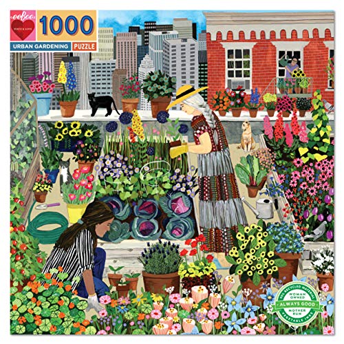 eeBoo: Piece and Love Urban Gardening 1000 Piece Square Adult Jigsaw Puzzle, Puzzle for Adults and Families, Glossy, Sturdy Pieces and Minimal Puzzle Dust - Image 1