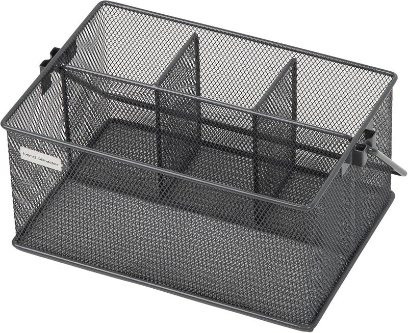Mind Reader Metal Mesh Handle Storage Basket Organizer - Utensil Holder for Forks, Spoons, Knives, and Napkins - Gray - Image 5