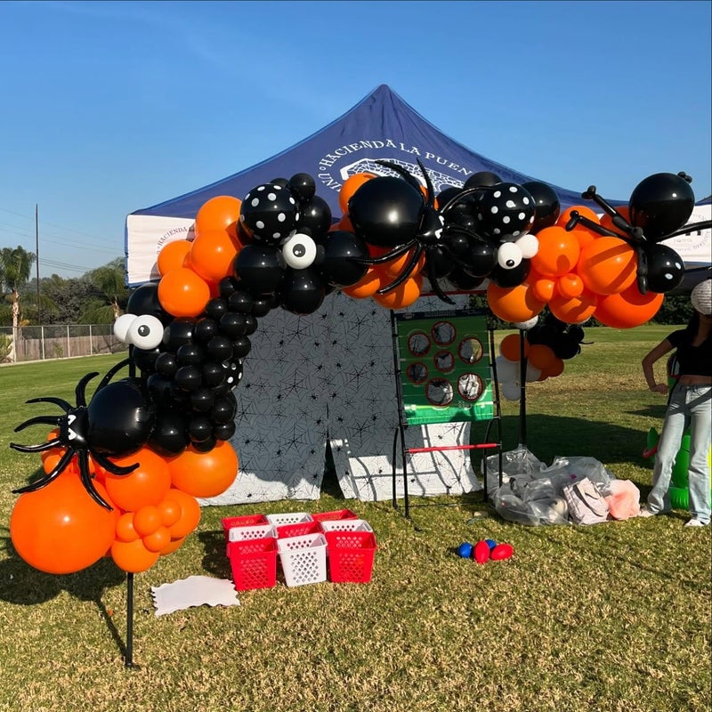 ADOINBY Black and Orange Balloon Arch Kit, 140Pcs Black Orange Latex Balloon Garland kit, 18 12 10 5 Inch Different Size Balloons for Halloween Birthday Baby Shower Thanksgiving Day Party Decorations - Image 5