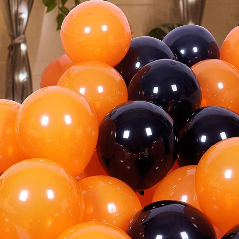 ADOINBY Black and Orange Balloon Arch Kit, 140Pcs Black Orange Latex Balloon Garland kit, 18 12 10 5 Inch Different Size Balloons for Halloween Birthday Baby Shower Thanksgiving Day Party Decorations - Image 4