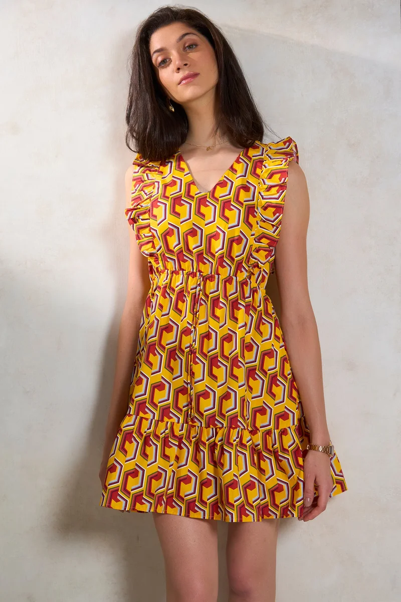 Virgio Geometric Print Dress