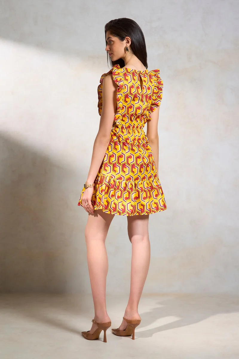 Virgio Geometric Print Dress