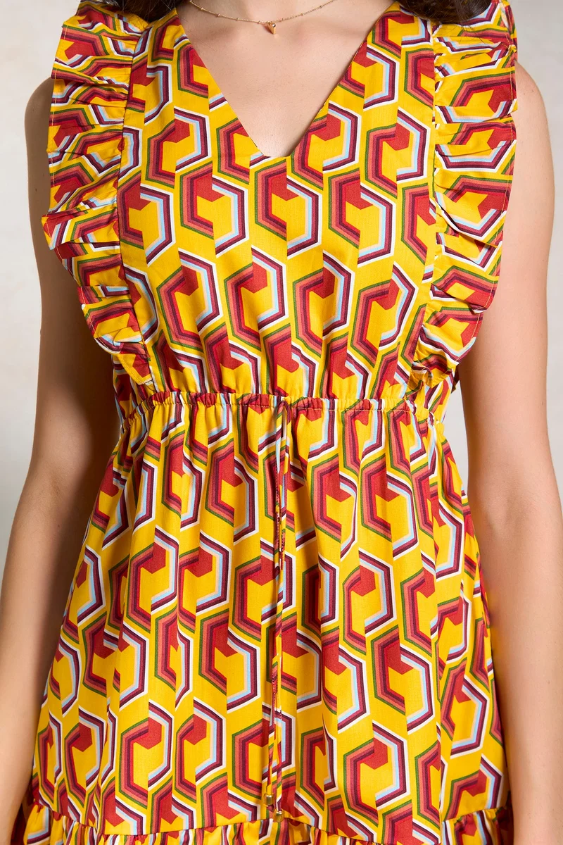 Virgio Geometric Print Dress
