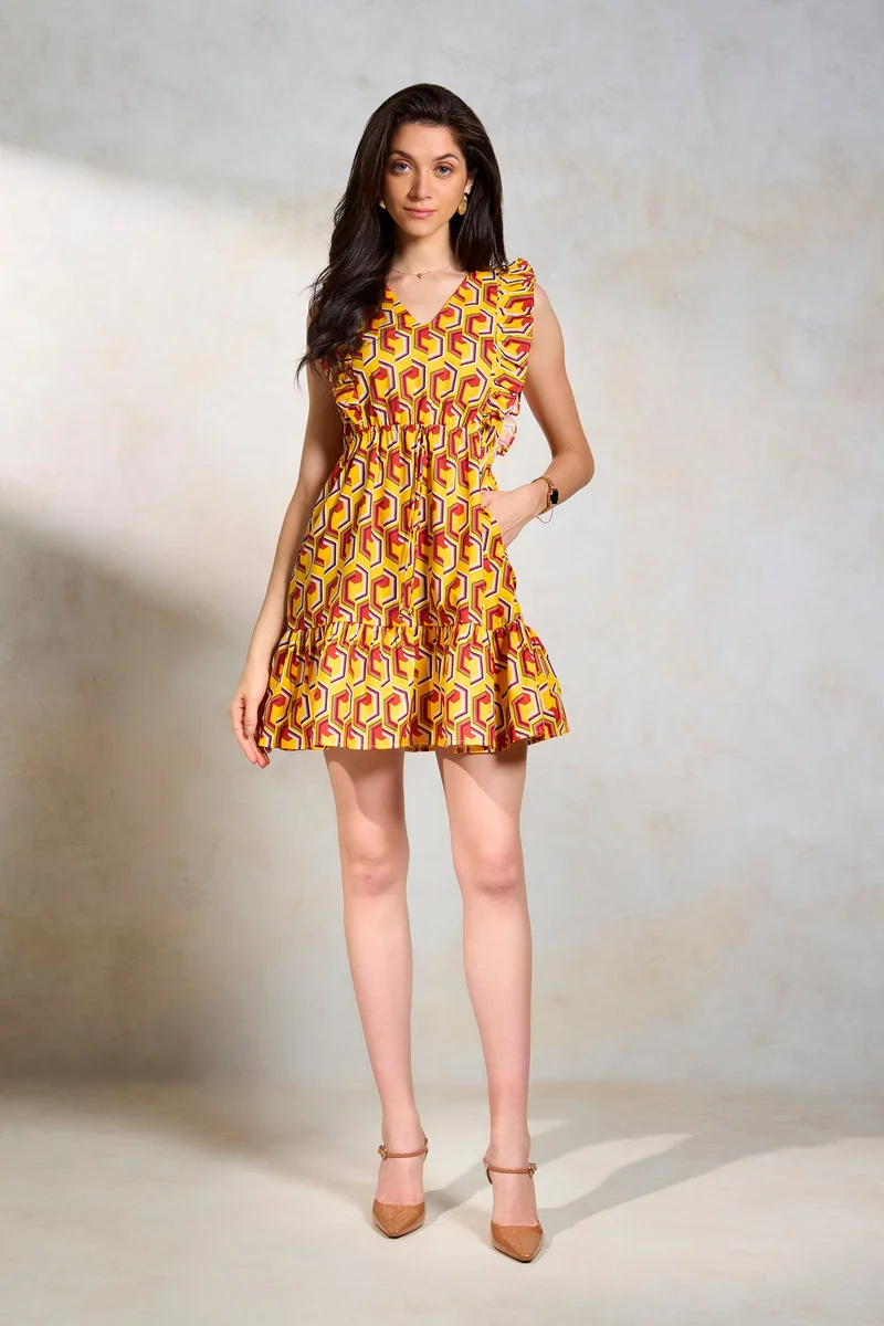 Virgio Geometric Print Dress