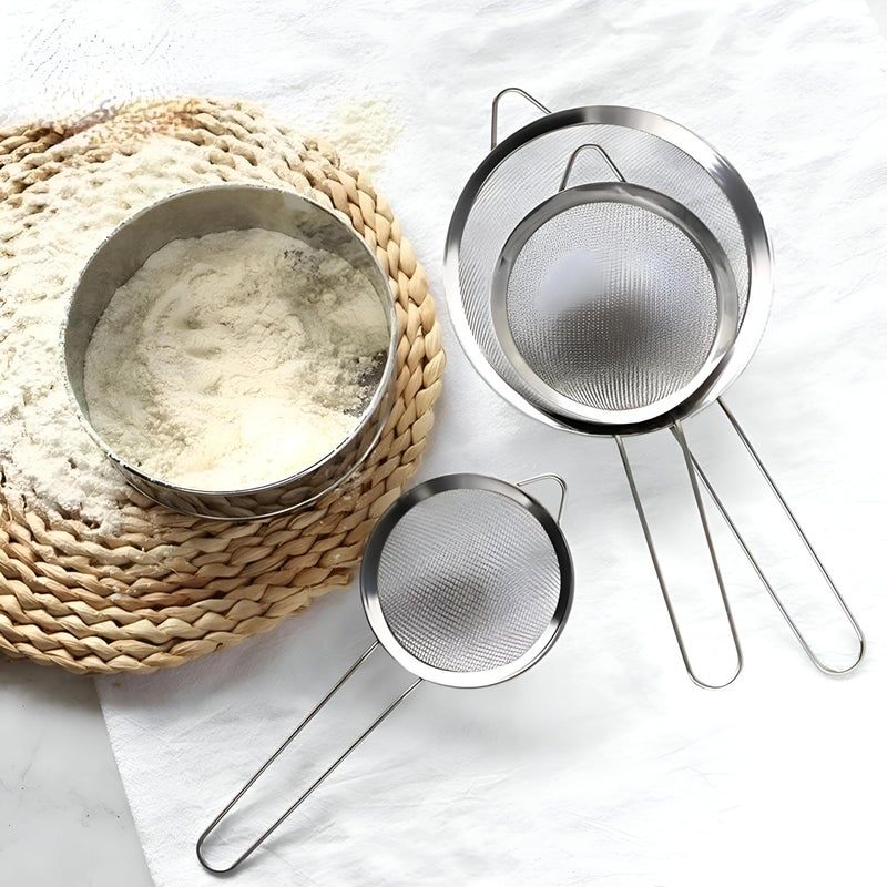Food Filter - Multifunctional Stainless Steel Strainer for Canning Tasks, Juicing and Straining Cooking in Crowded Kitchens (3 Pack) - Image 1