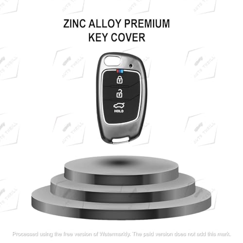 LivTee Metal Silicon Key Cover Compatible with Hyundai Creta, Venue, Tucson, Alcazar, I20, Grand i10 Nios, Aura, Xcent, Exter 3 Button Smart Flip Key Cover (Hyundai Flip 3 Button) - Image 4