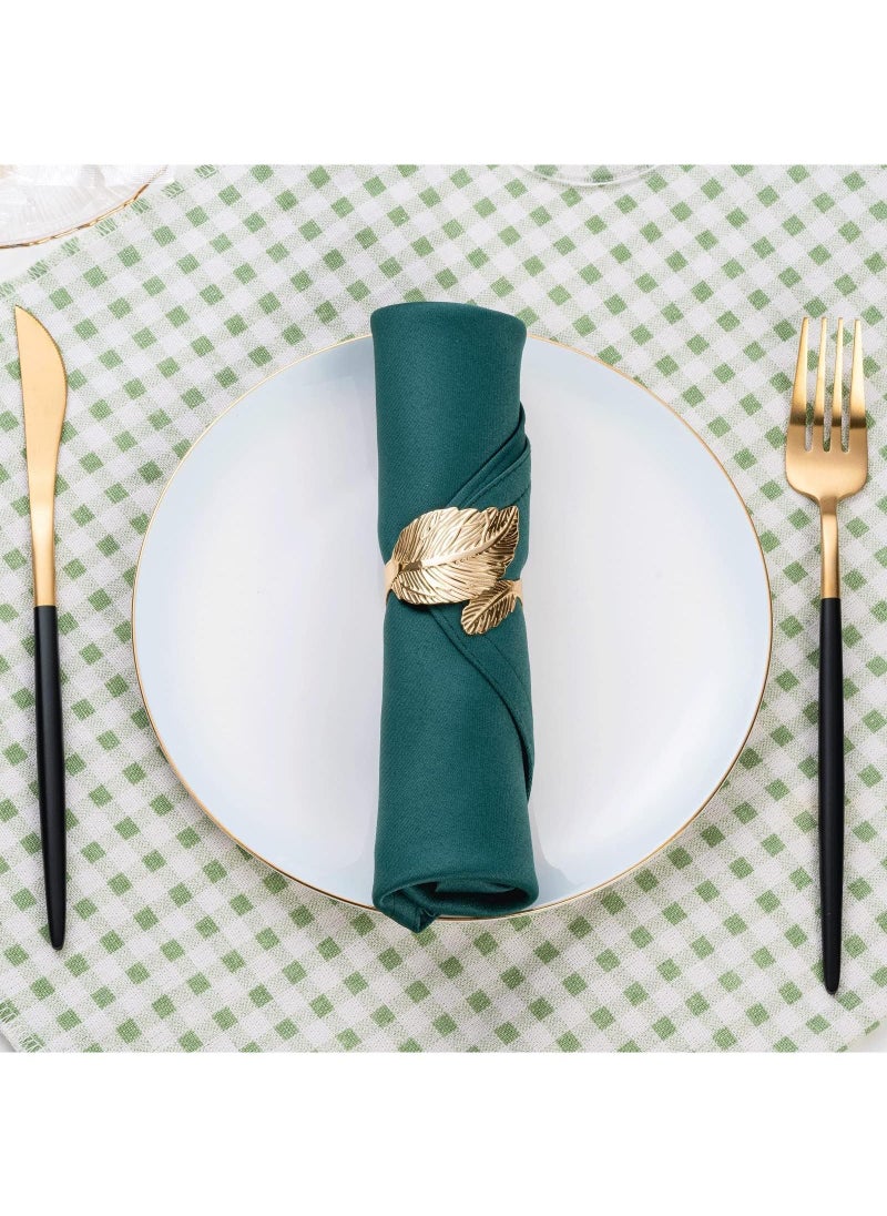 Sweet seven Gold Leaf-Shaped Napkin Rings Set of 10 for Elegant Table Settings Holiday Napkin Holders Perfect for Anniversaries Birthdays Fall Halloween Thanksgiving and Party Table Setting  - Image 5