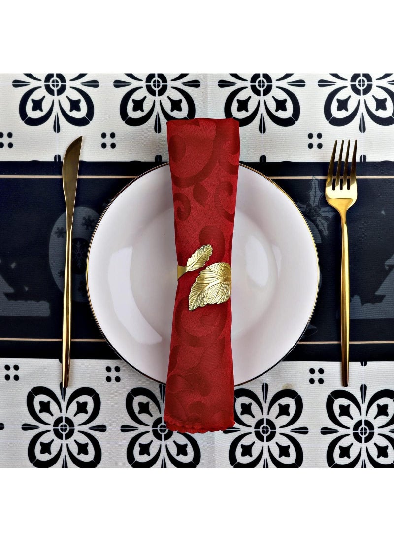 Sweet seven Gold Leaf-Shaped Napkin Rings Set of 10 for Elegant Table Settings Holiday Napkin Holders Perfect for Anniversaries Birthdays Fall Halloween Thanksgiving and Party Table Setting  - Image 2