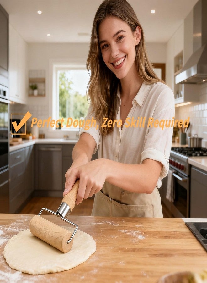 BUBBLE-FLY Top Rolling Pins for Pizza&Dough - Non-Stick, Wooden & Easy Clean, Baking, Pastry, Pie, Cookies - Kitchen Must Have,Beechwood Construction, Ergonomic Handles - Image 2