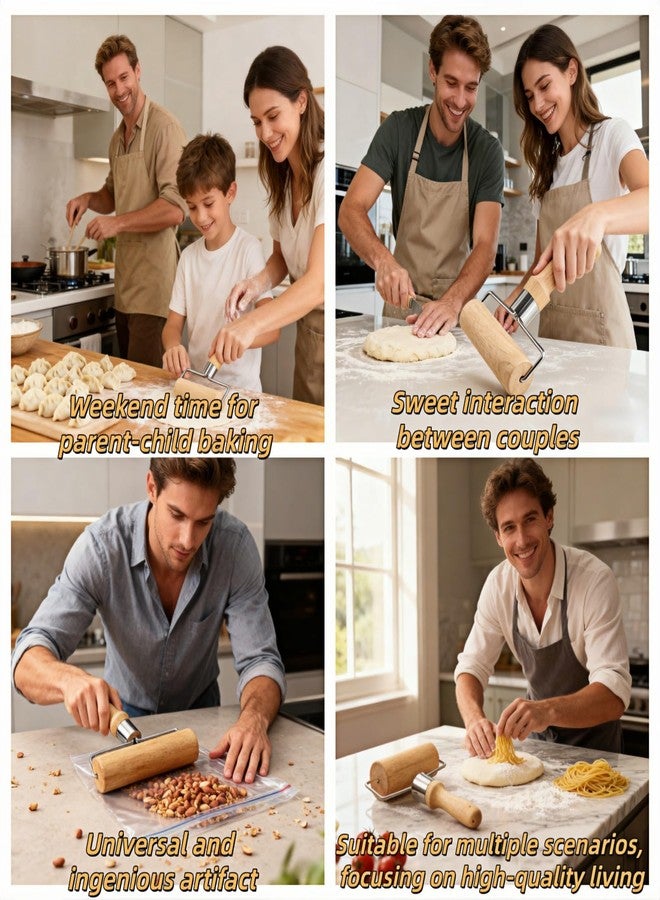 BUBBLE-FLY Top Rolling Pins for Pizza&Dough - Non-Stick, Wooden & Easy Clean, Baking, Pastry, Pie, Cookies - Kitchen Must Have,Beechwood Construction, Ergonomic Handles - Image 5