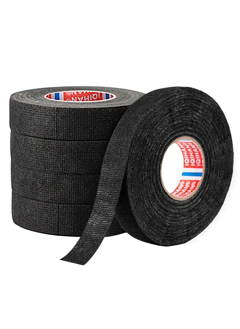 iQIHAN Automotive Wiring Tape,High Temp Wire Cable Loom Self-Adhesive Fabric Tape for Electrical Automotive Engine Harness Wrap Protection Noise Damping Cables Fixed (19mm x 20m 5 Rolls)  - Image 1