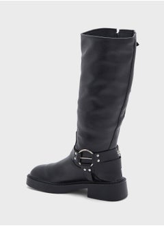 Ginger Biker Boots With Multiple Buckles  - Image 3