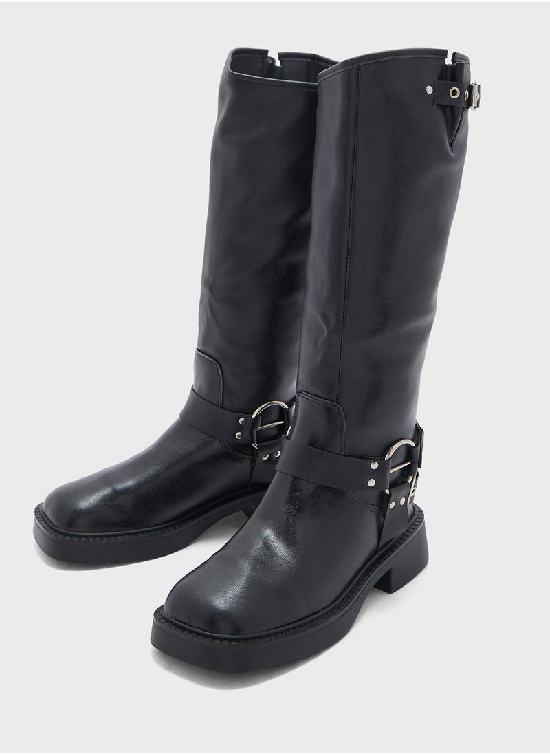 Ginger - Biker Boots With Multiple Buckles - Image 1