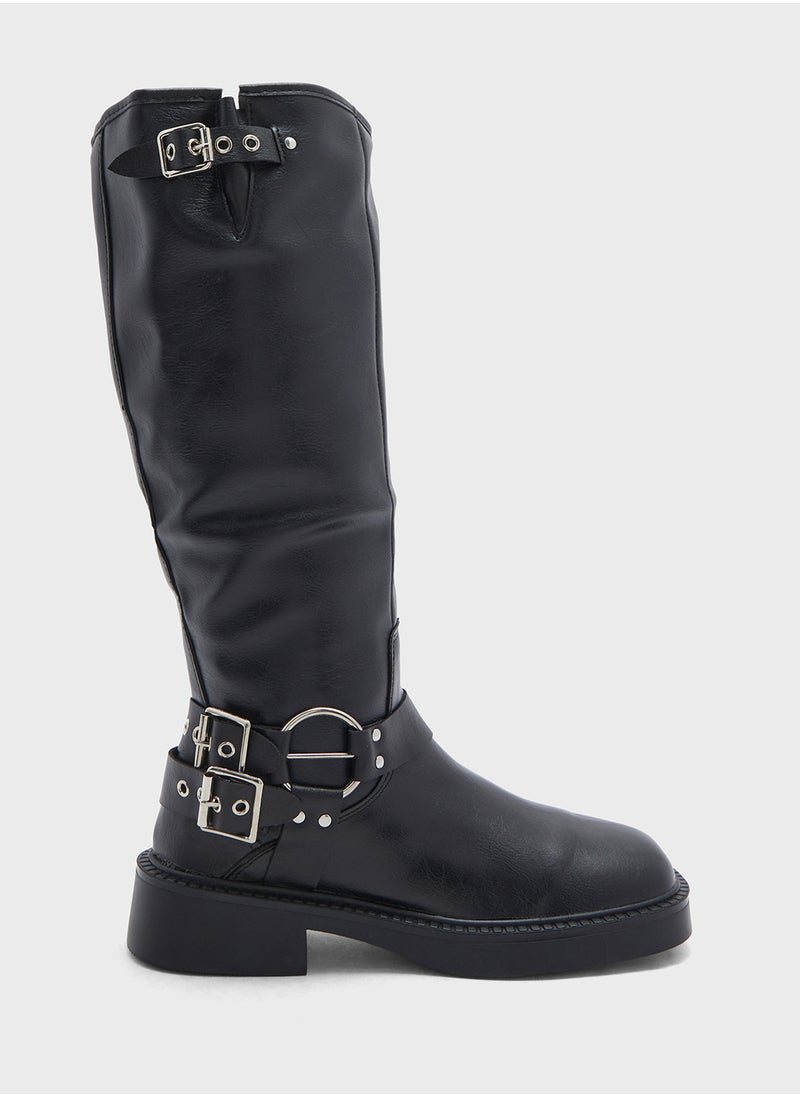 Ginger - Biker Boots With Multiple Buckles - Image 1