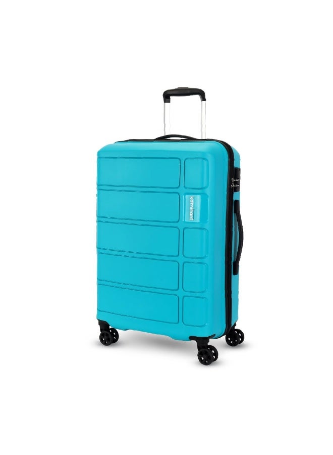 Kamiliant by American Tourister Medium Harrier Edge 8W 68 Cms Check-in (PP) Hard Sided 8 Wheels Spinner Luggage/Suitcase/Trolley Bag (Coral Blue) (Double Wheel) - Image 1