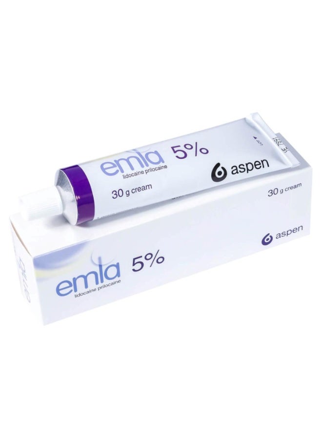 EMLA 5% Topical Anesthetic Cream 30g | Lidocaine 2.5% + Prilocaine 2.5% | Numbing Cream for Minor Skin Procedures