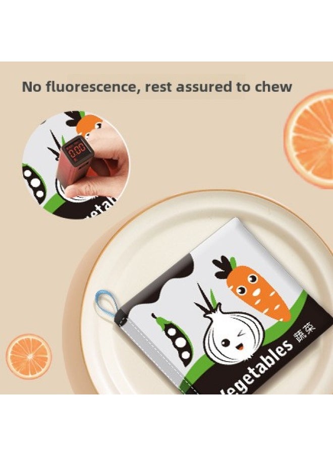 Generic - Infant Newborn Early Education Toys Can't Bite And Wash 0-1 Year Old Cognitive Enlightenment Baby Cloth Book-Color:Weather Black And White Cloth Book-Specifications:English Version-bb With Sound Paper -4 Pages And 8 Sides - Image 1