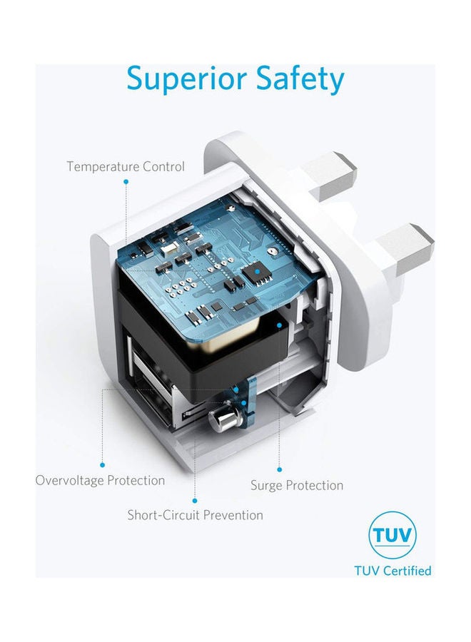 شاحن باوربورت ميني صغير للغاية وبمنفذي USB ومتوافق مع جميع الأجهزة بمخرج 2.4 أمبير - Image 4