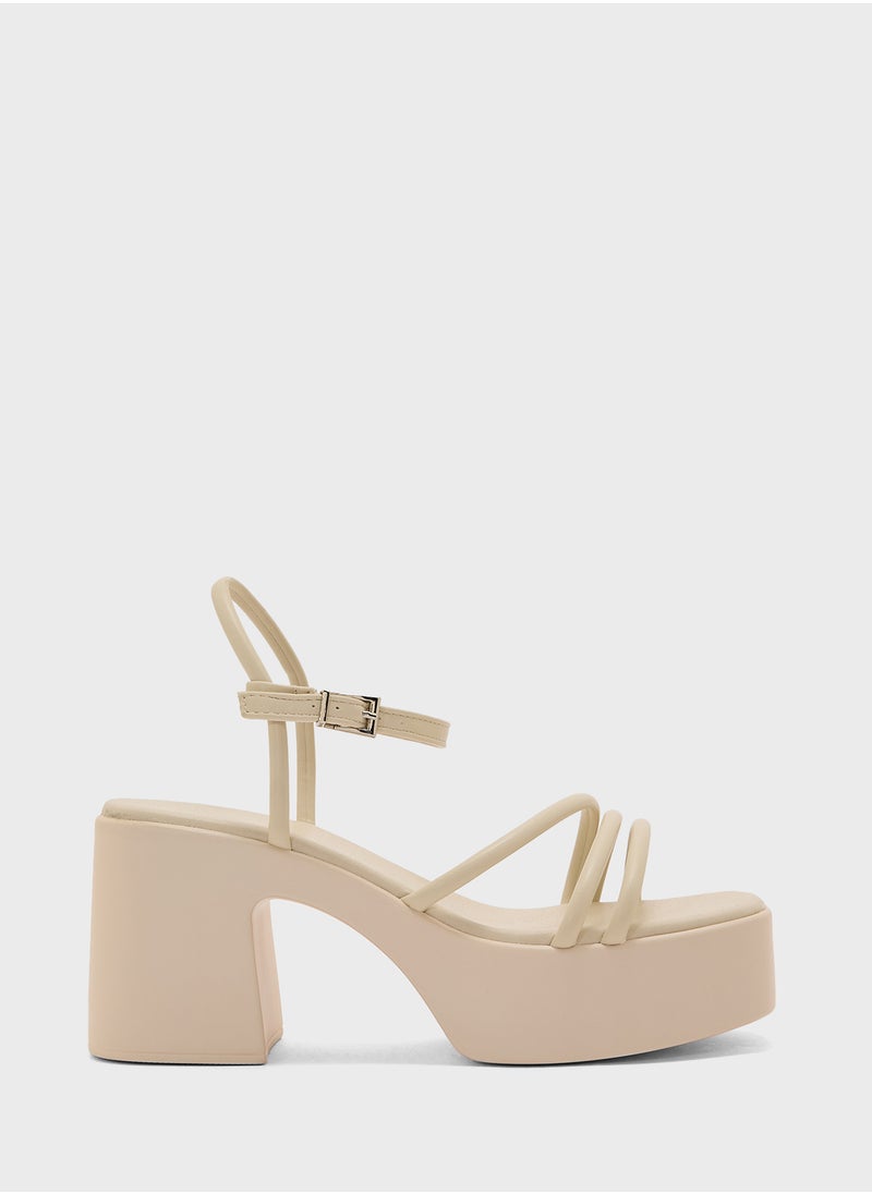 Truffle Multi Strap Ankle Strap Block Heel Sandal  - Image 1