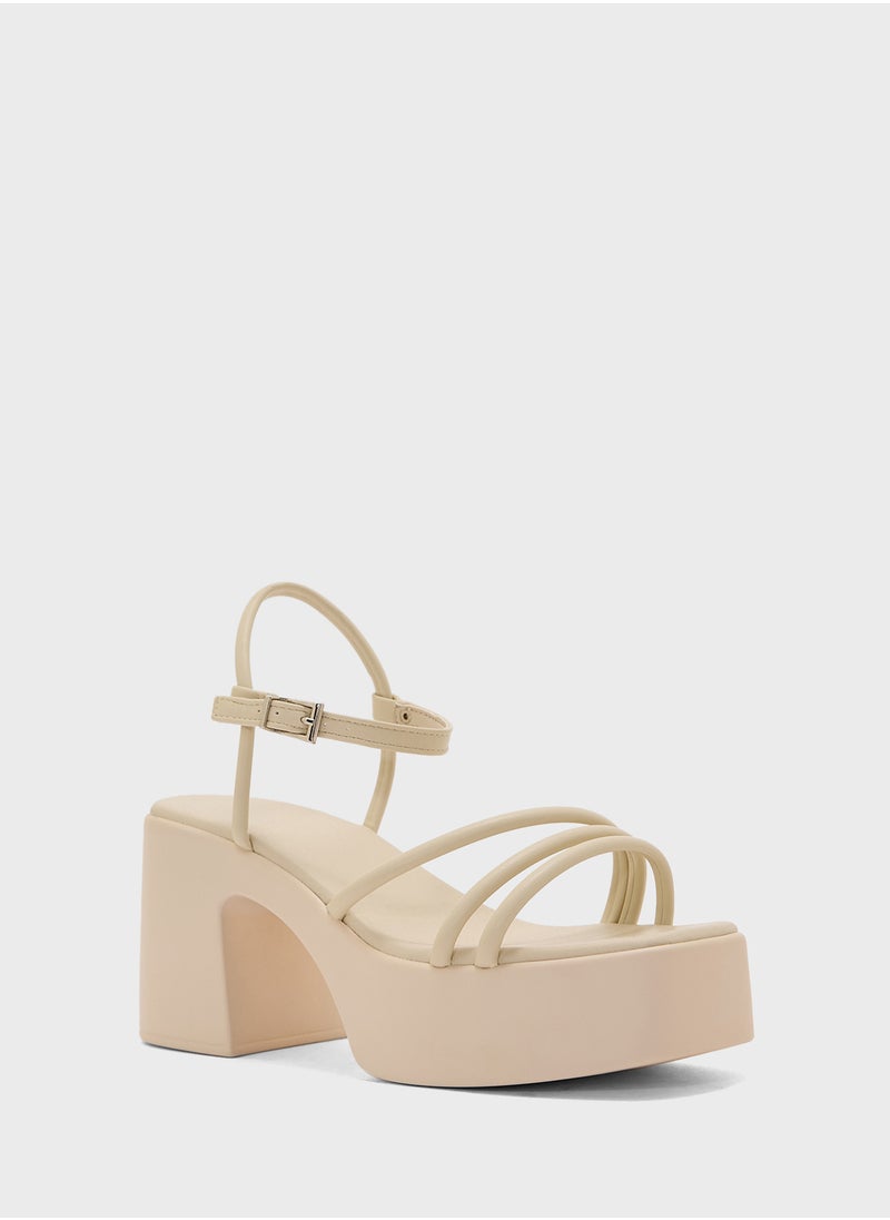 Truffle Multi Strap Ankle Strap Block Heel Sandal  - Image 2
