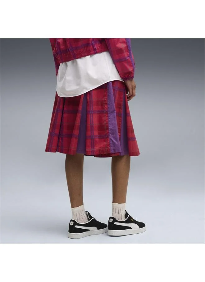 بوما T7 Pleated Tartan Midi Skirt Women